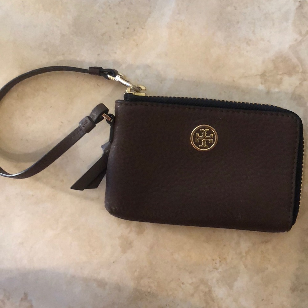 Authentic Brown Tory Burch Wristlet
